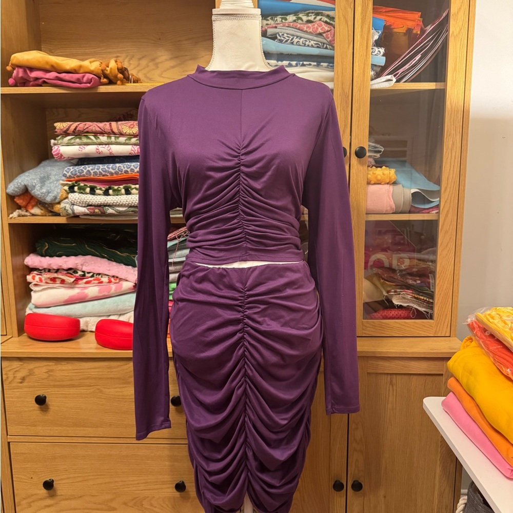 Fashion Nova Purple Ruched Set